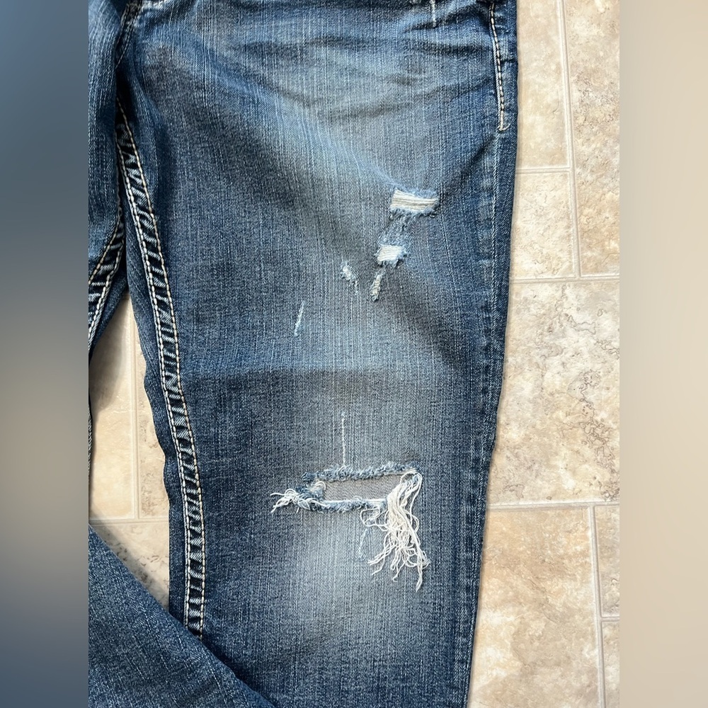 Women’s silver jeans distressed boyfriend 31/25 - Picture 4 of 10
